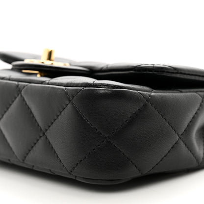 Chanel Lambskin Quilted Resin Top Handle Mini Flap Black 10 of 11