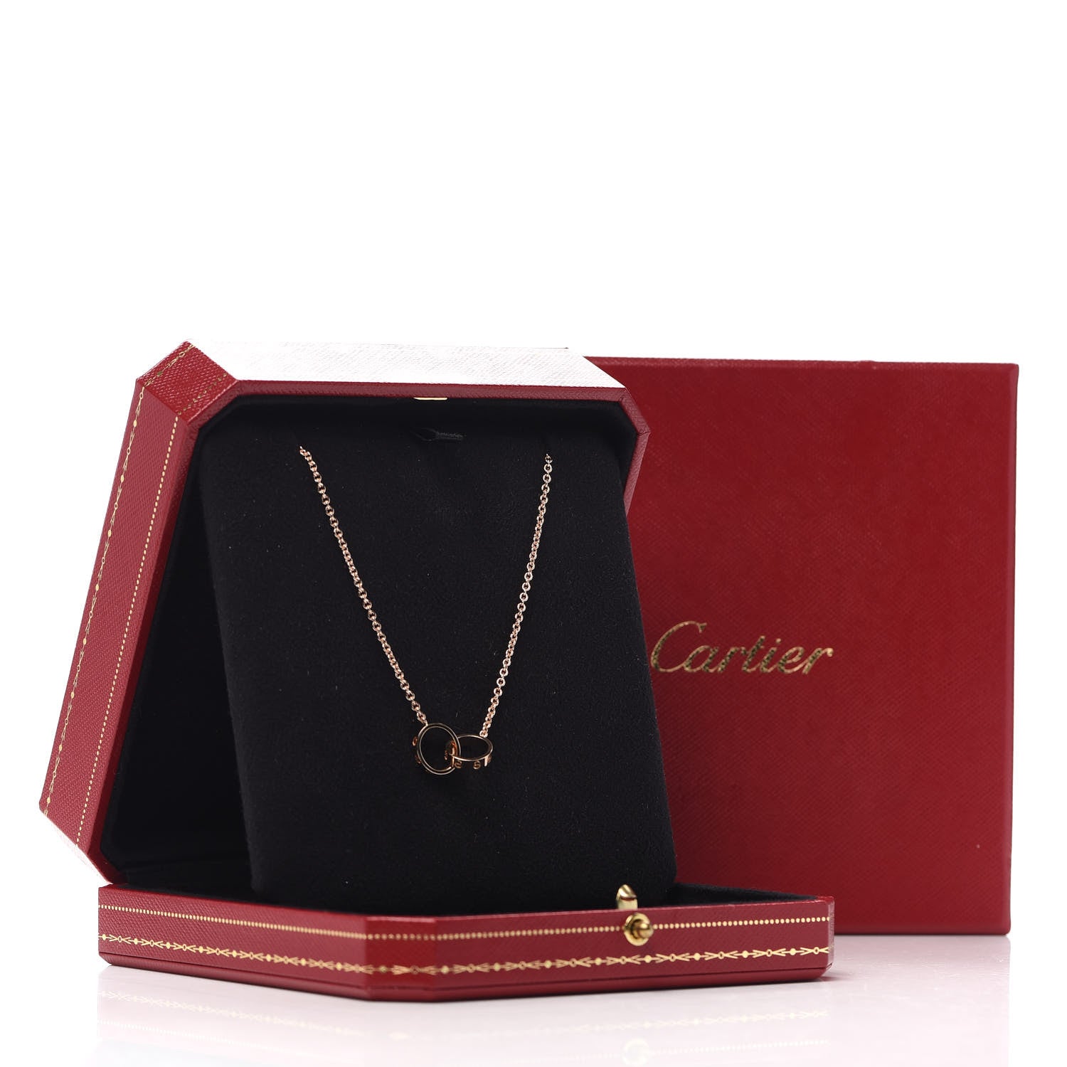 Cartier 18K Pink Gold Interlocking LOVE Necklace 7 of 8