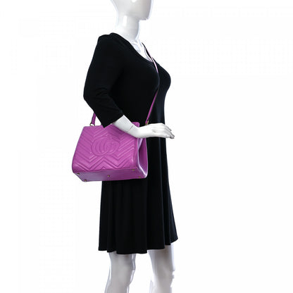 Gucci Calfskin Matelasse Small GG Marmont Tote Candy Mousse 2 of 18
