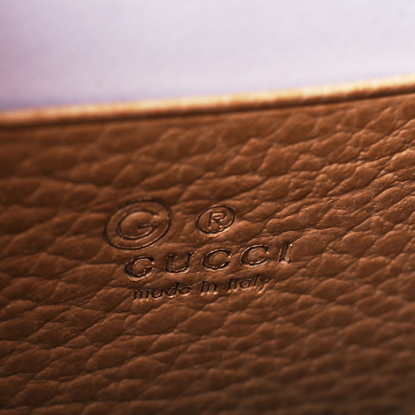 Dollar Calfskin Interlocking G Chain Wallet Camelia