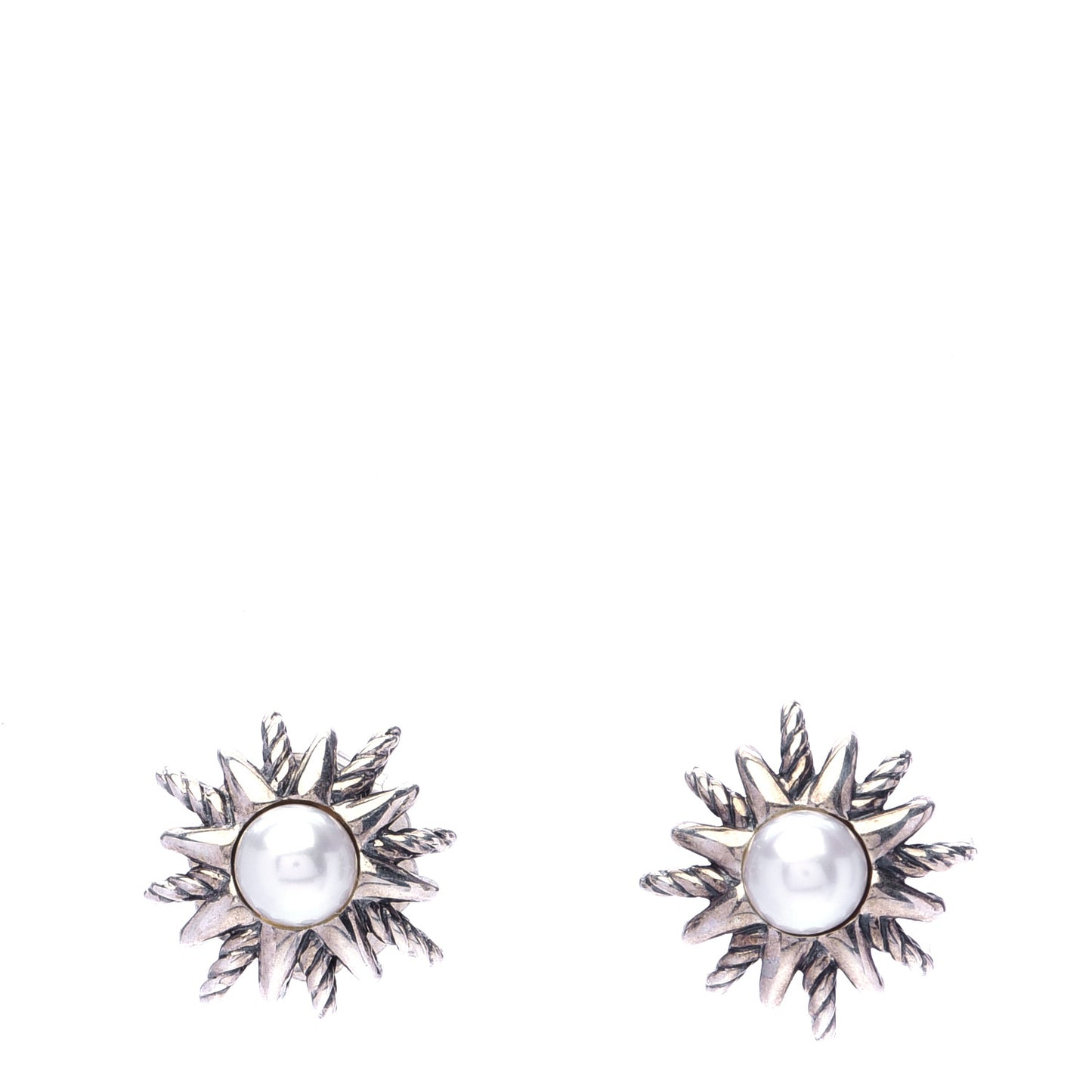 Sterling Silver Pearl Starburst Earrings