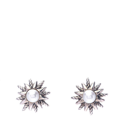 David Yurman Sterling Silver Pearl Starburst Earrings 1 of 5