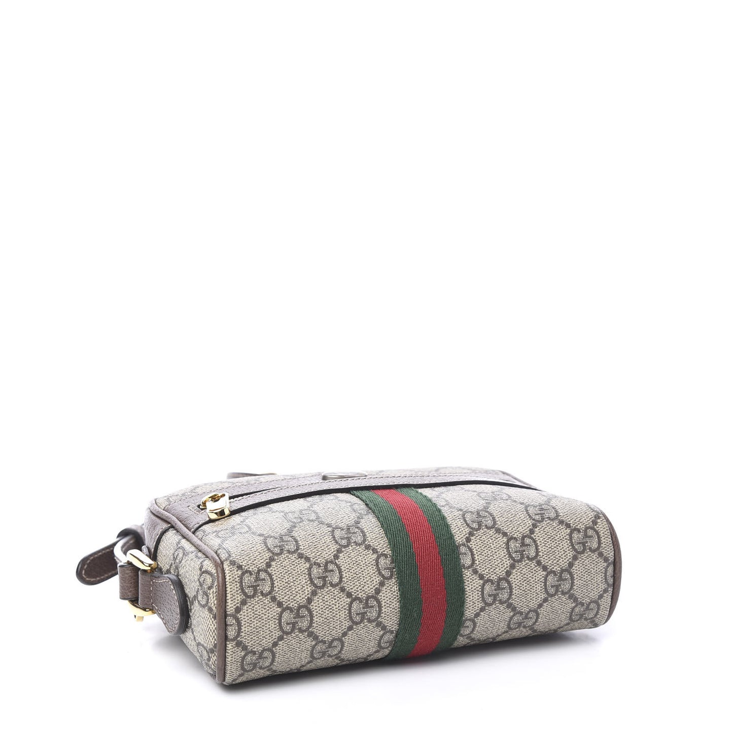 GG Supreme Monogram Web Mini Ophidia Shoulder Bag Brown