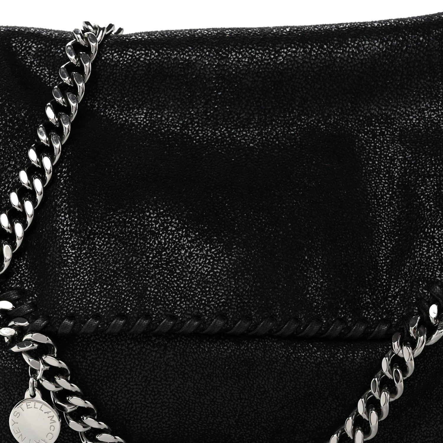Stella McCartney Shaggy Deer Mini Falabella Fold Over Tote Black 8 of 10