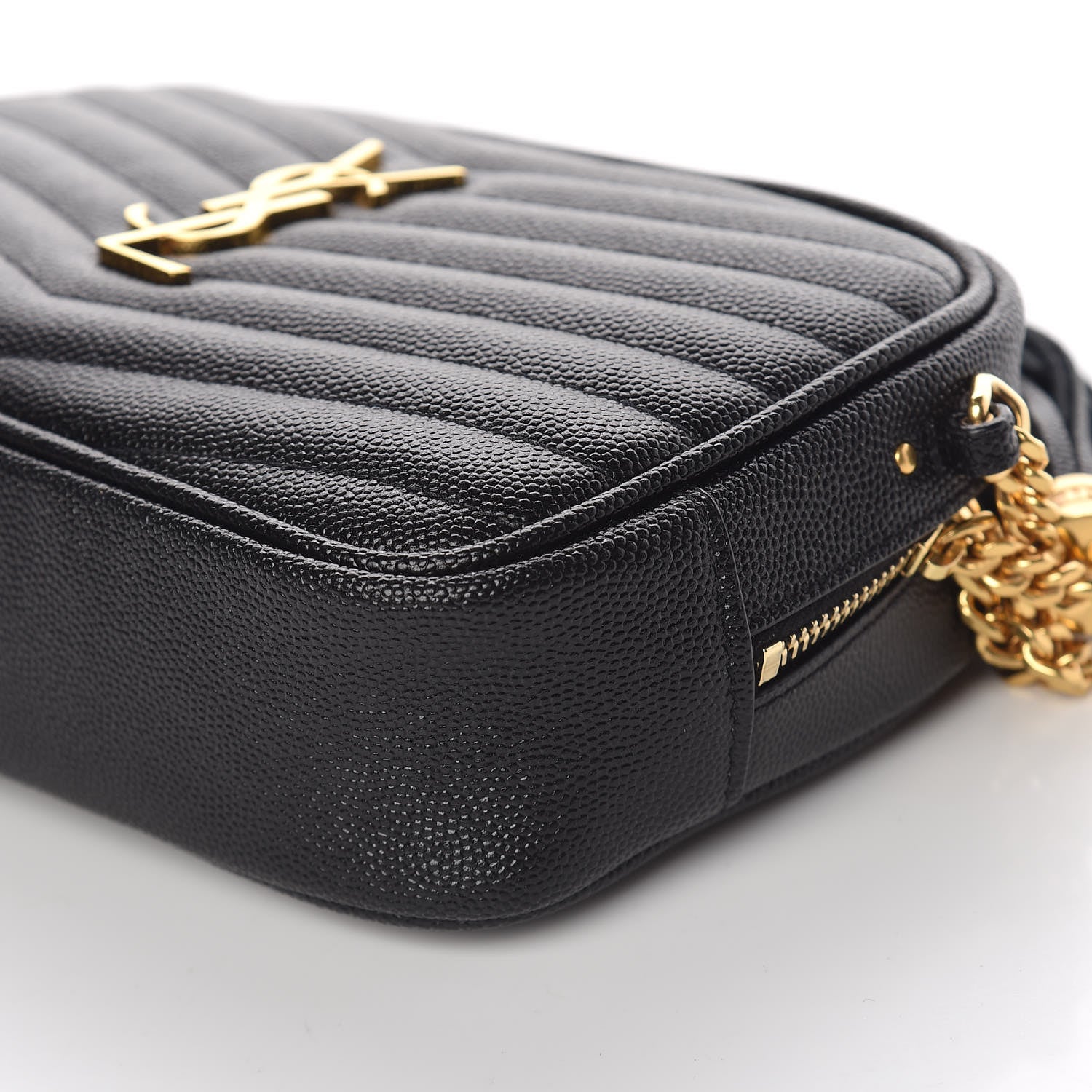 Saint Laurent Grain De Poudre Matelasse Monogram Mini Lou Camera Bag Black 9 of 11