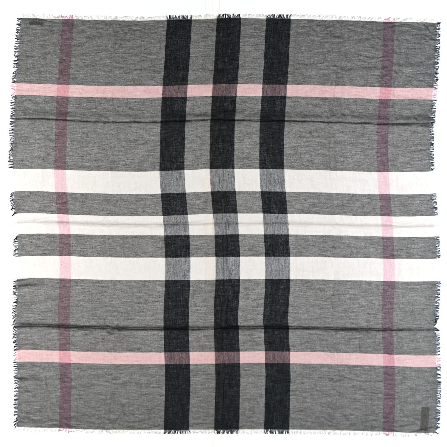 Burberry Modal Wool Relaxed Mega Check Square Scarf  Dark Trench 1 of 3