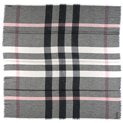 Burberry Modal Wool Relaxed Mega Check Square Scarf  Dark Trench 1 of 3