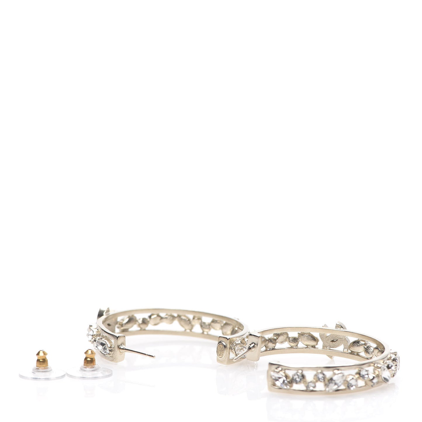 Marquise Crystal CC Hoop Earrings Gold