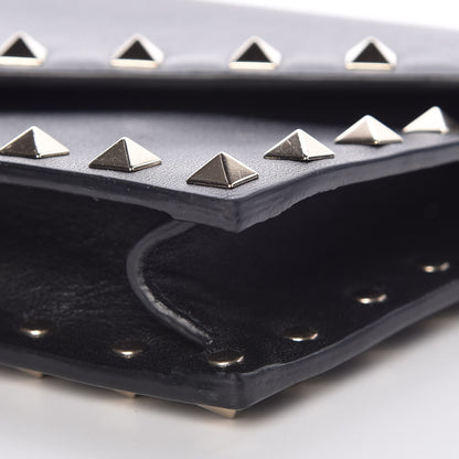 Valentino Garavani Vitello Rockstud Envelope Wallet on Chain Black 9 of 9