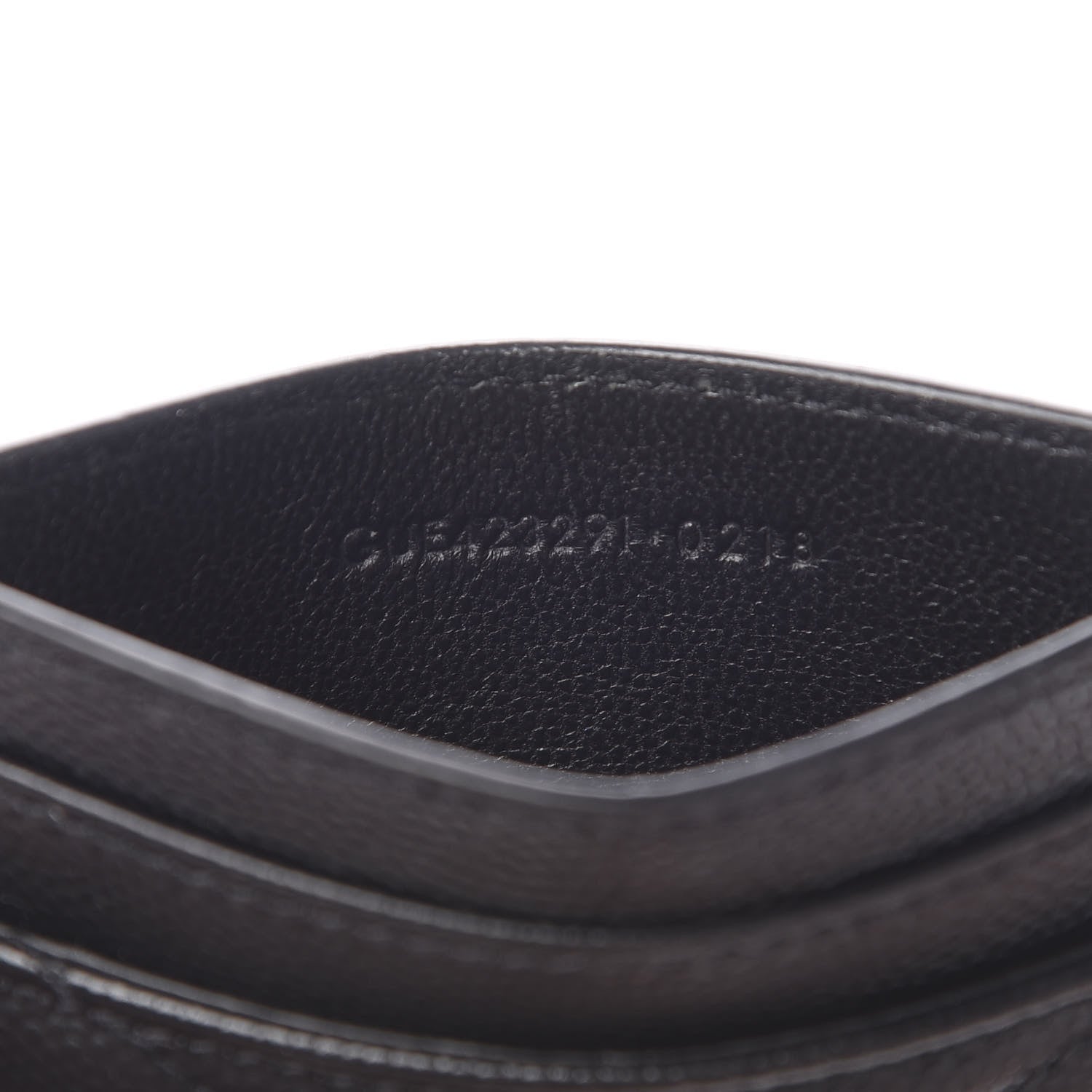 Saint Laurent Grain De Poudre Matelasse Chevron Monogram Credit Card Case Black 7 of 10