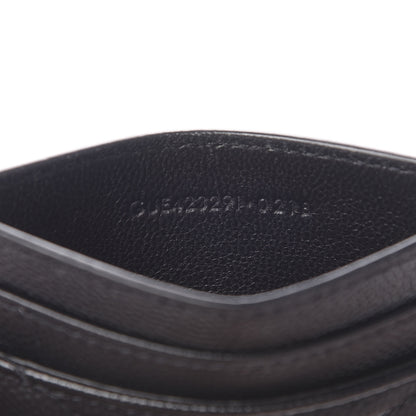 Saint Laurent Grain De Poudre Matelasse Chevron Monogram Credit Card Case Black 7 of 10
