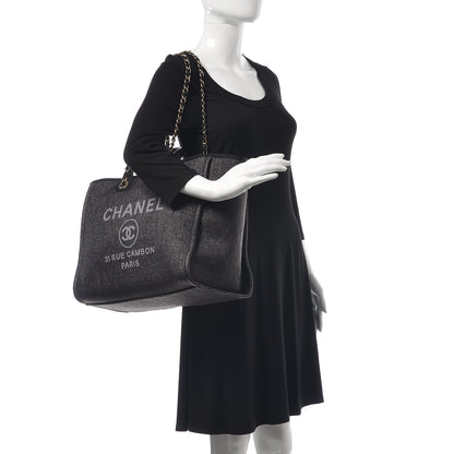 Chanel Woven Straw Raffia Large Deauville Tote Black 2 of 8
