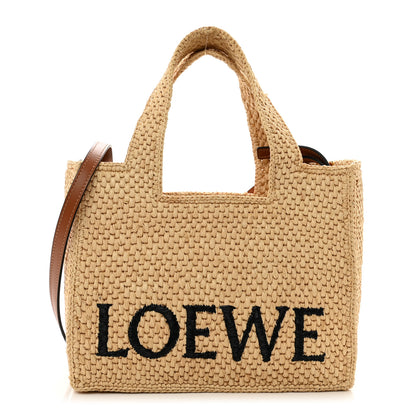 Loewe Raffia Small Paula's Ibiza Logo Tote Natural Tan 1 of 10