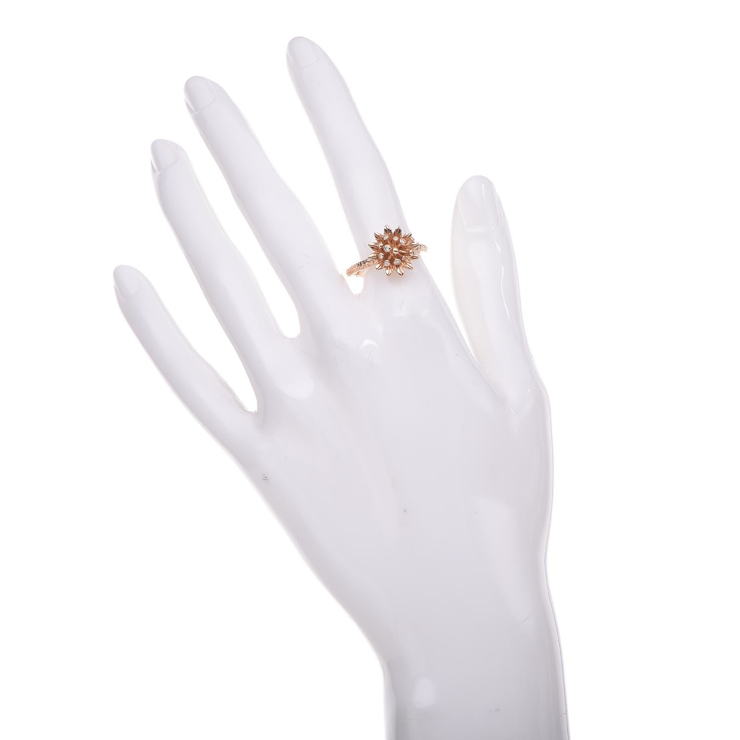 Gucci 18K Rose Gold Diamond Flora Ring 52 6 2 of 7