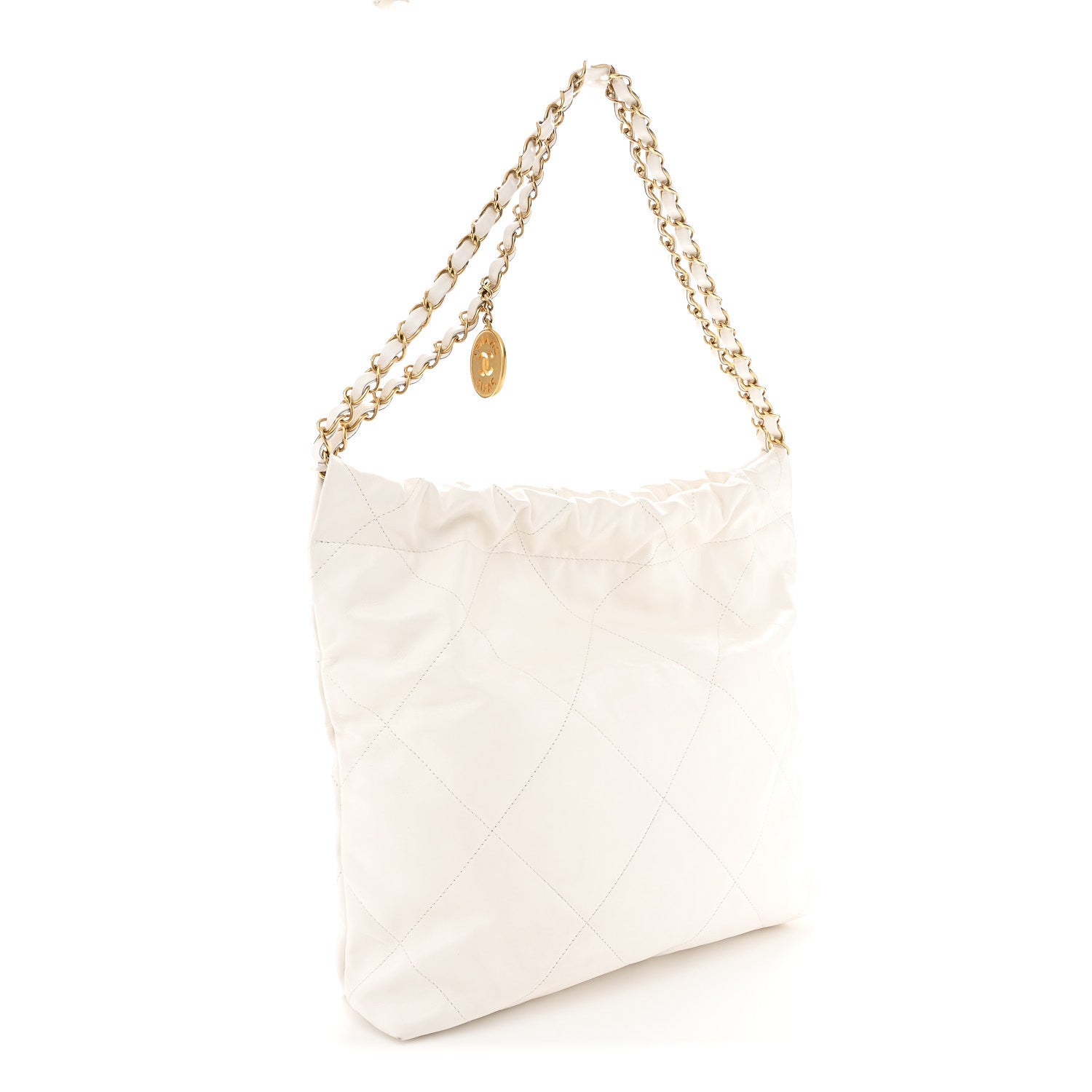 Chanel Shiny Calfskin Quilted Small Chanel 22 White 4 of 12