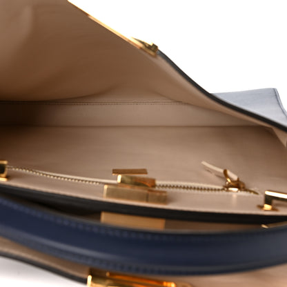 Fendi Vitello Large Peekaboo Iconic Essentially Satchel Blue 5 of 9