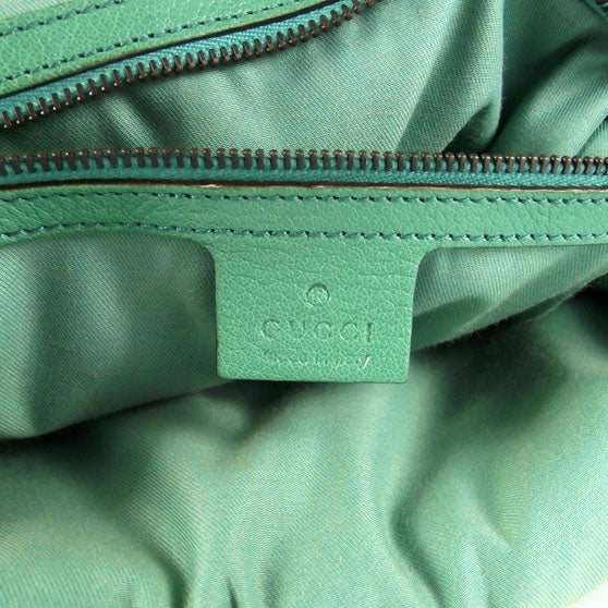Gucci Leather Bamboo Handle Tote Mint Green 8 of 10