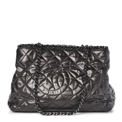 Chanel Calfskin Quilted Small Chain Me Tote Dark Grey 1 of 7