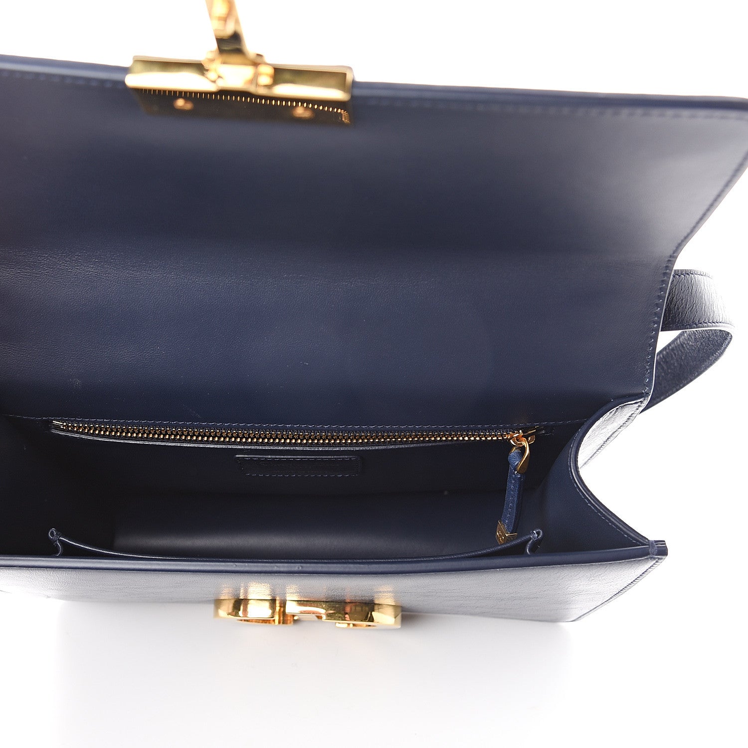 Christian Dior Shiny Crinkled Lambskin 30 Montaigne Flap Bag Indigo 4 of 7