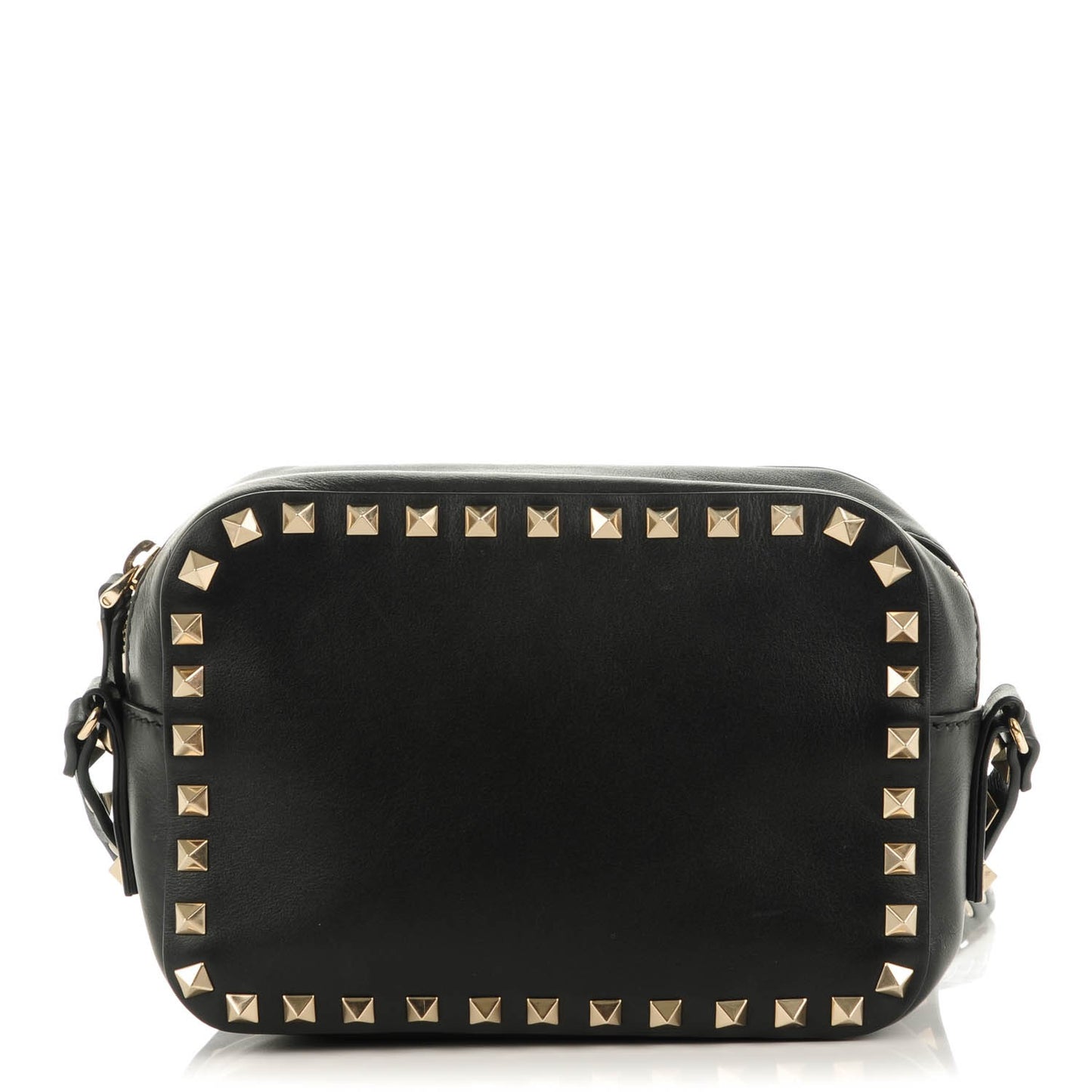Calfskin Rockstud Camera Crossbody Bag Black