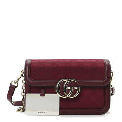 Gucci Crepe Wool Silk GG Monogram Go Small Shoulder Bag Rosso Ancora 3 of 11