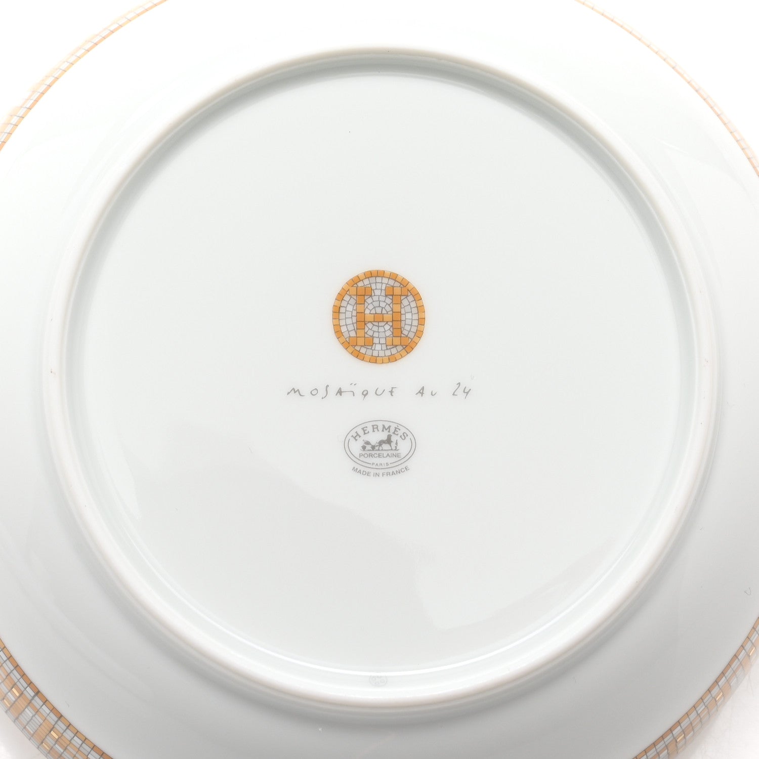 Hermes Porcelain Mosaique Au 24 Gold Cereal Bowl Set of 2 5 of 6