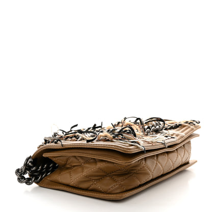 Chanel Calfskin Tweed Enchained Medium Boy Flap Brown 4 of 16
