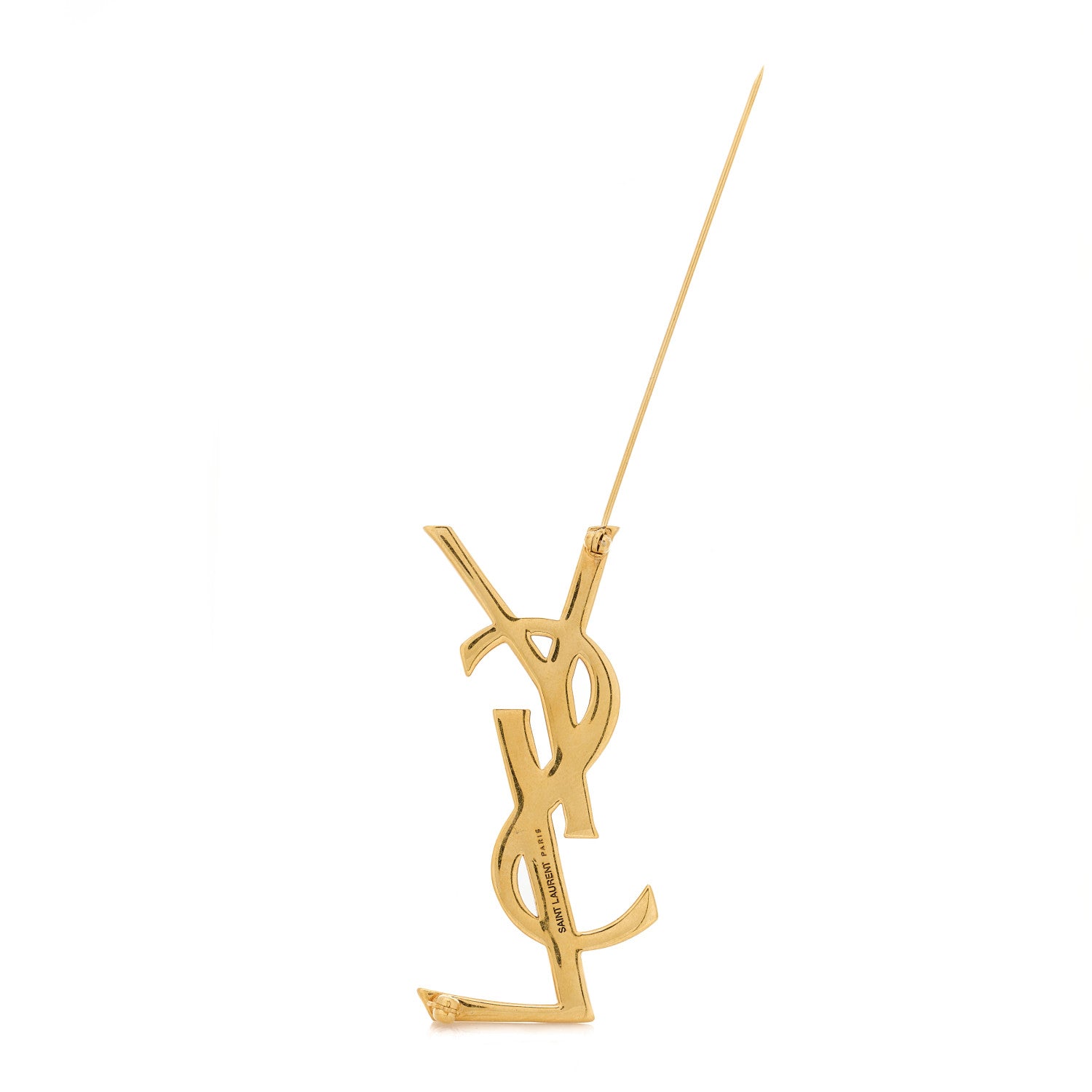 Saint Laurent Monogram Opyum Brooch Gold 2 of 3