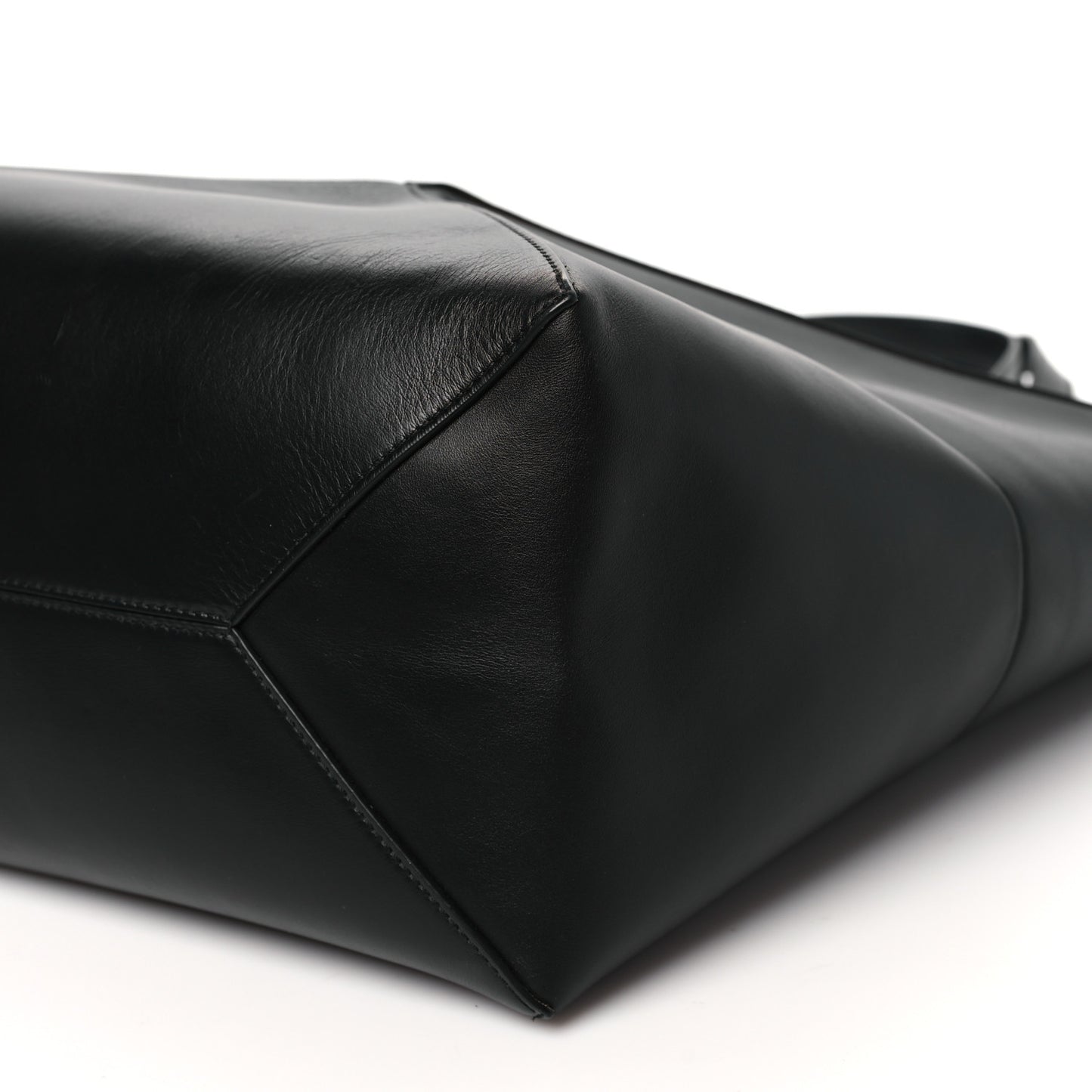 Shiny Calfskin Large Puzzle Fold Tote Black