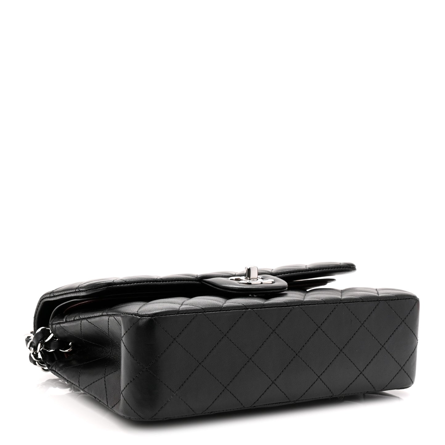 Lambskin Quilted Small Double Flap Black
