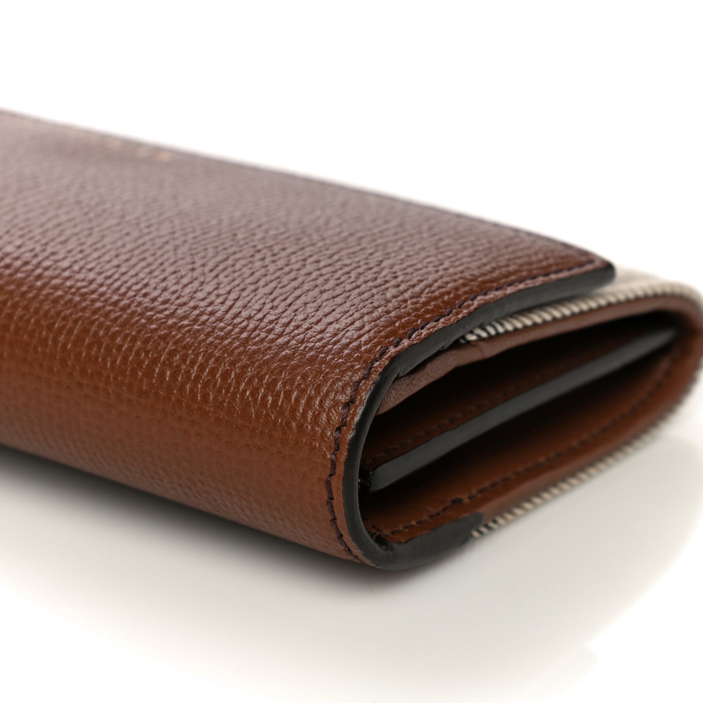 Horseshoe Calfskin House Check Porter Continental Wallet Tan