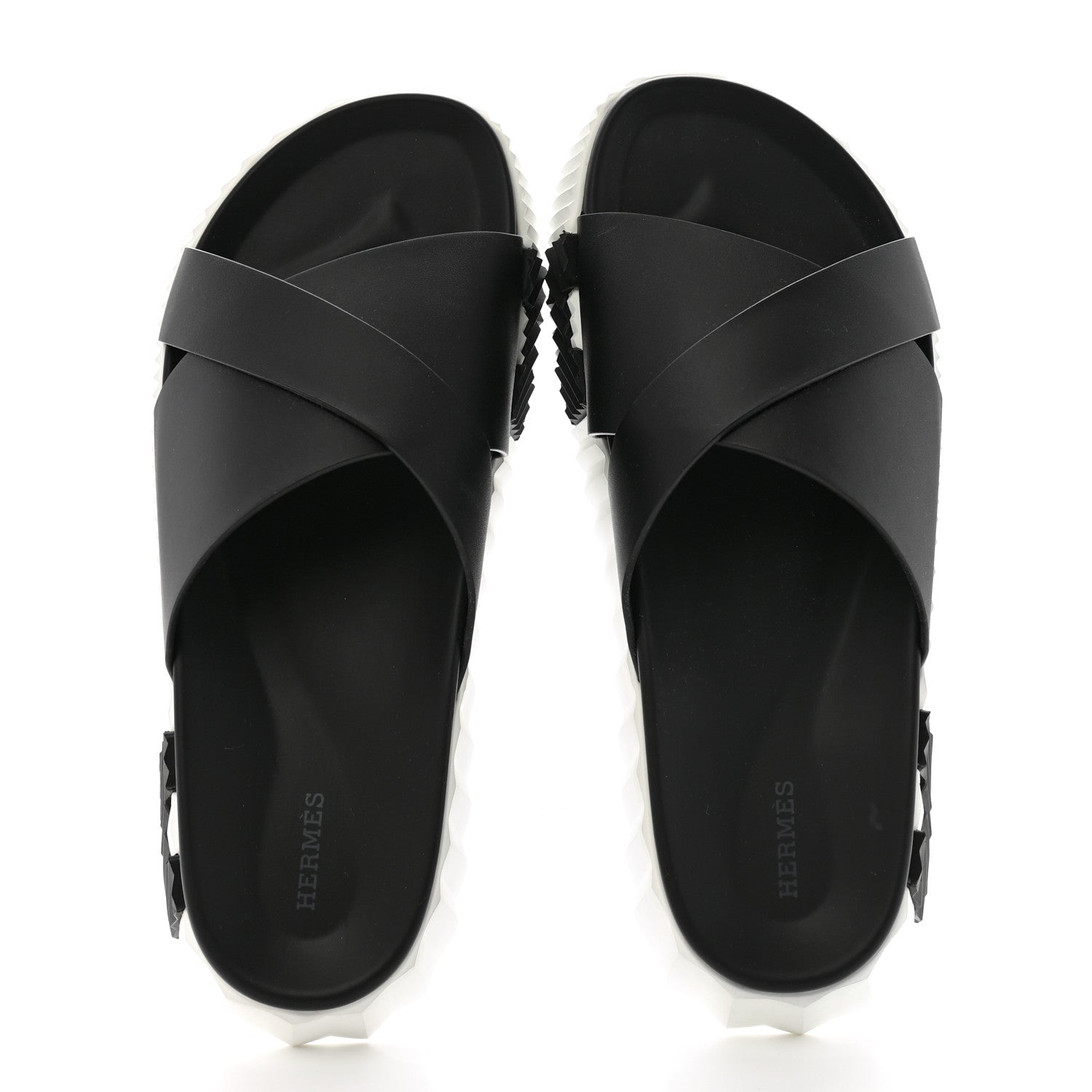 Hermes Nappa Mens Infra Sandals 43.5 Black 2 of 10