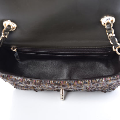 Chanel Tweed Quilted Mini Rectangular Flap Beige 7 of 9