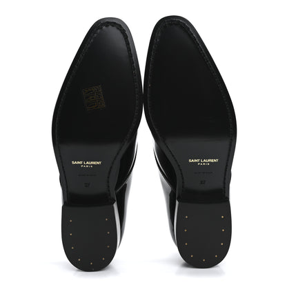 Saint Laurent Patent Calfskin Mens Derby Lace Up Shoes 37 Black 6 of 10