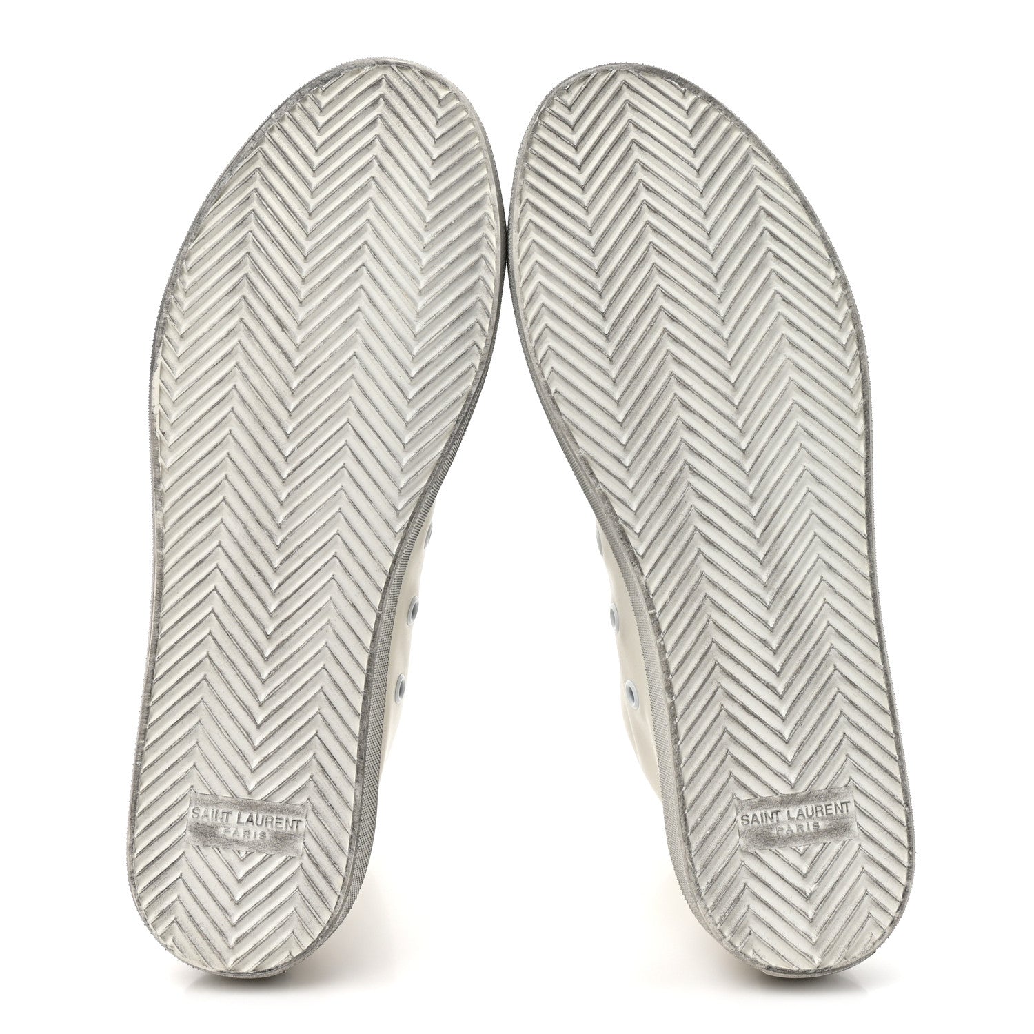 Saint Laurent Distressed Calfskin Bedford Logo-Appliqued Hightop Sneakers 40 Optic White 7 of 11