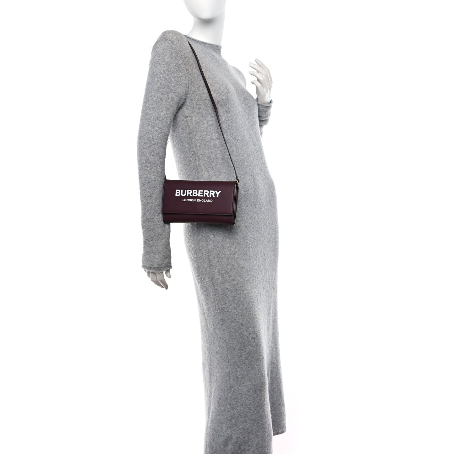 Calfskin Logo Hazelmere Wallet With Detachable Strap Deep Maroon