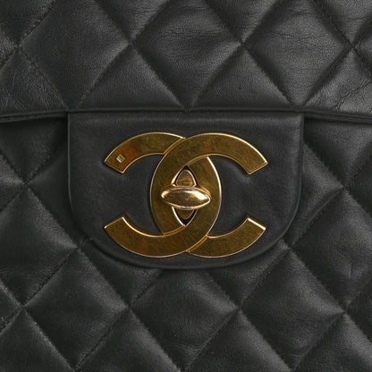 Chanel Lambskin Quilted XL Jumbo Single Flap Black 12 of 13