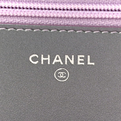 Chanel Iridescent Lambskin Quilted Reissue Wallet On Chain WOC Light Purple 6 of 12