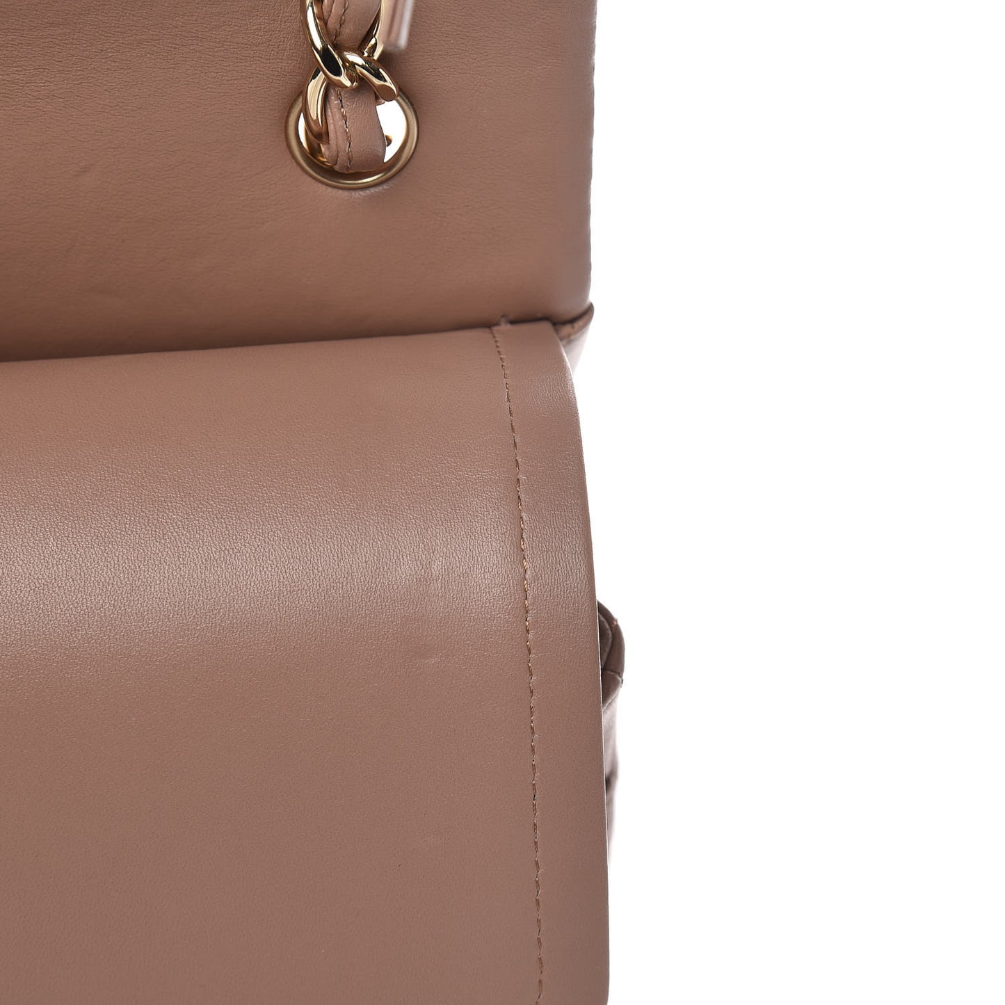 Lambskin Quilted Jumbo Double Flap Dark Beige