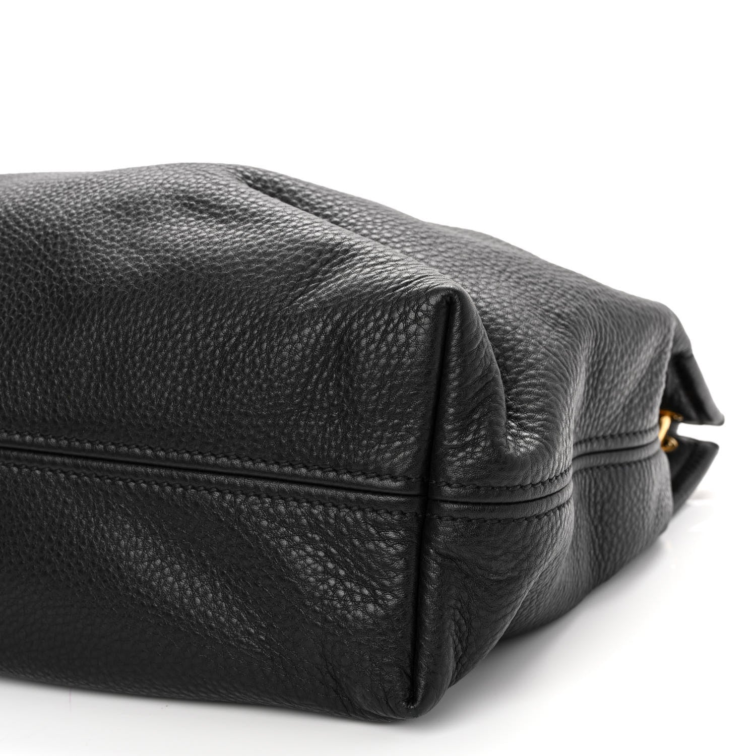 Prada Vitello Daino Logo Hobo Black 10 of 10