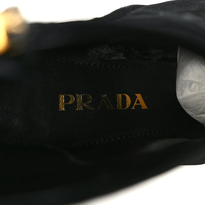 Prada Velvet Platform Ankle Boots 41 Black 7 of 7
