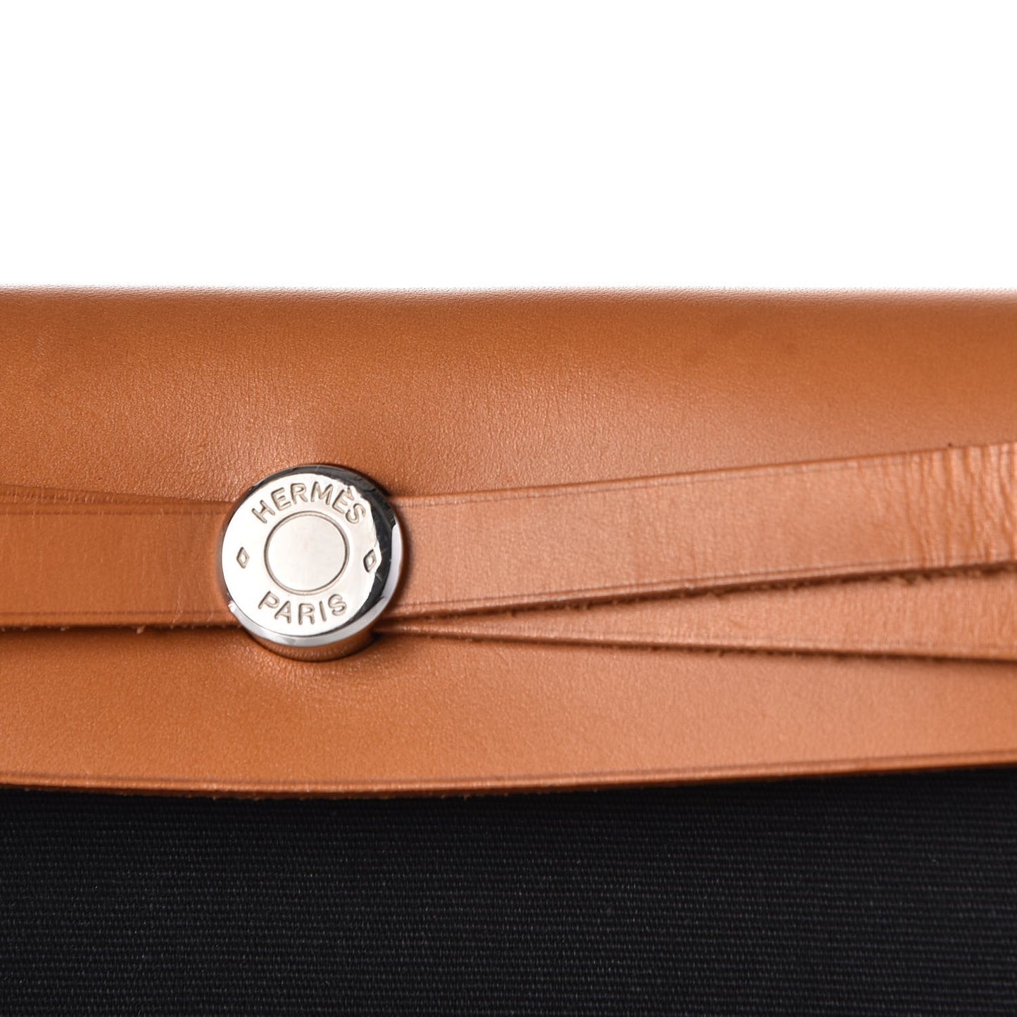 Toile Vache Calfskin Herbag Clutch Natural Black