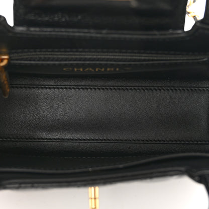 Chanel Shiny Aged Calfskin Quilted Nano Kelly Shopper Black 6 of 10