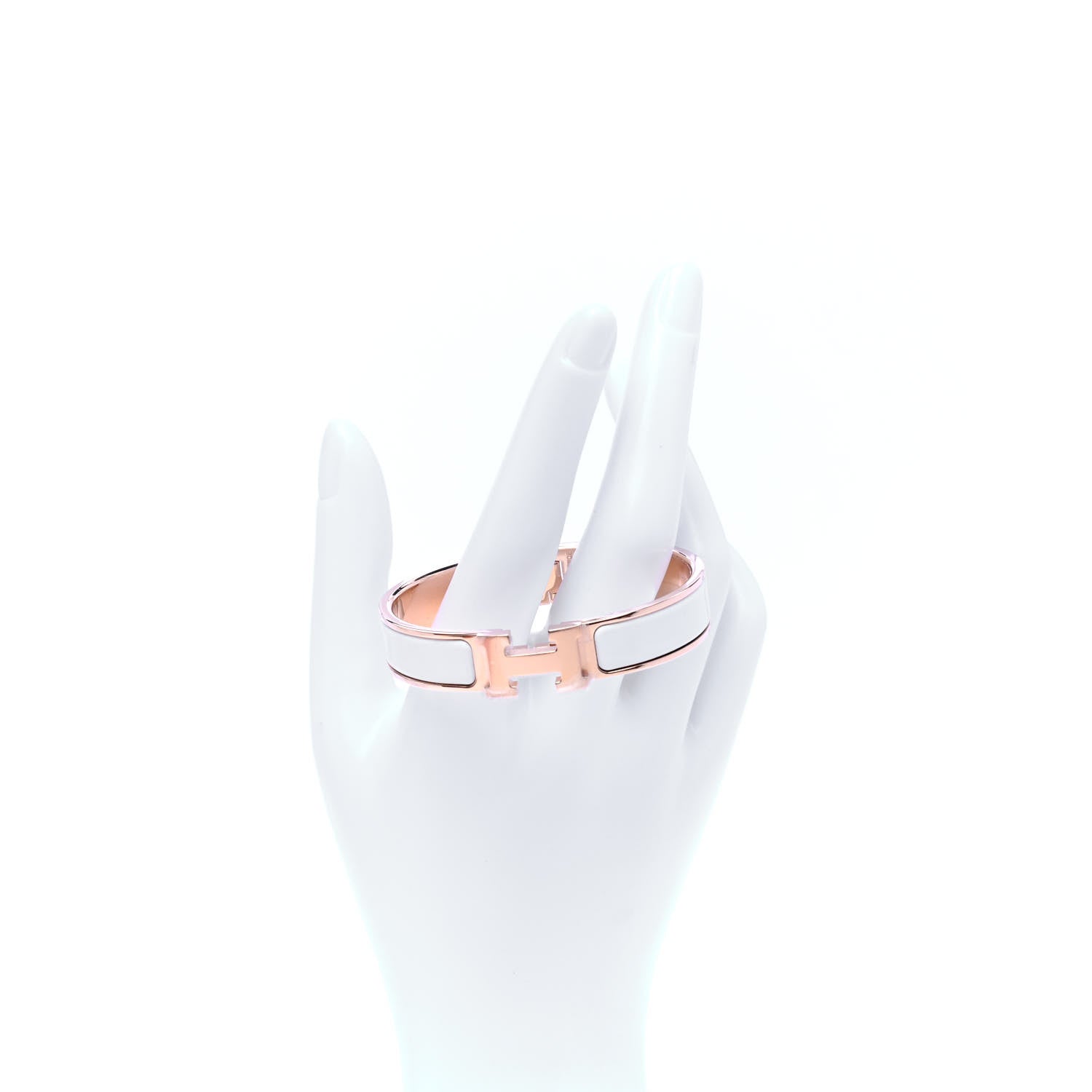 Hermes Enamel Narrow Clic Clac H Bracelet PM White 2 of 6