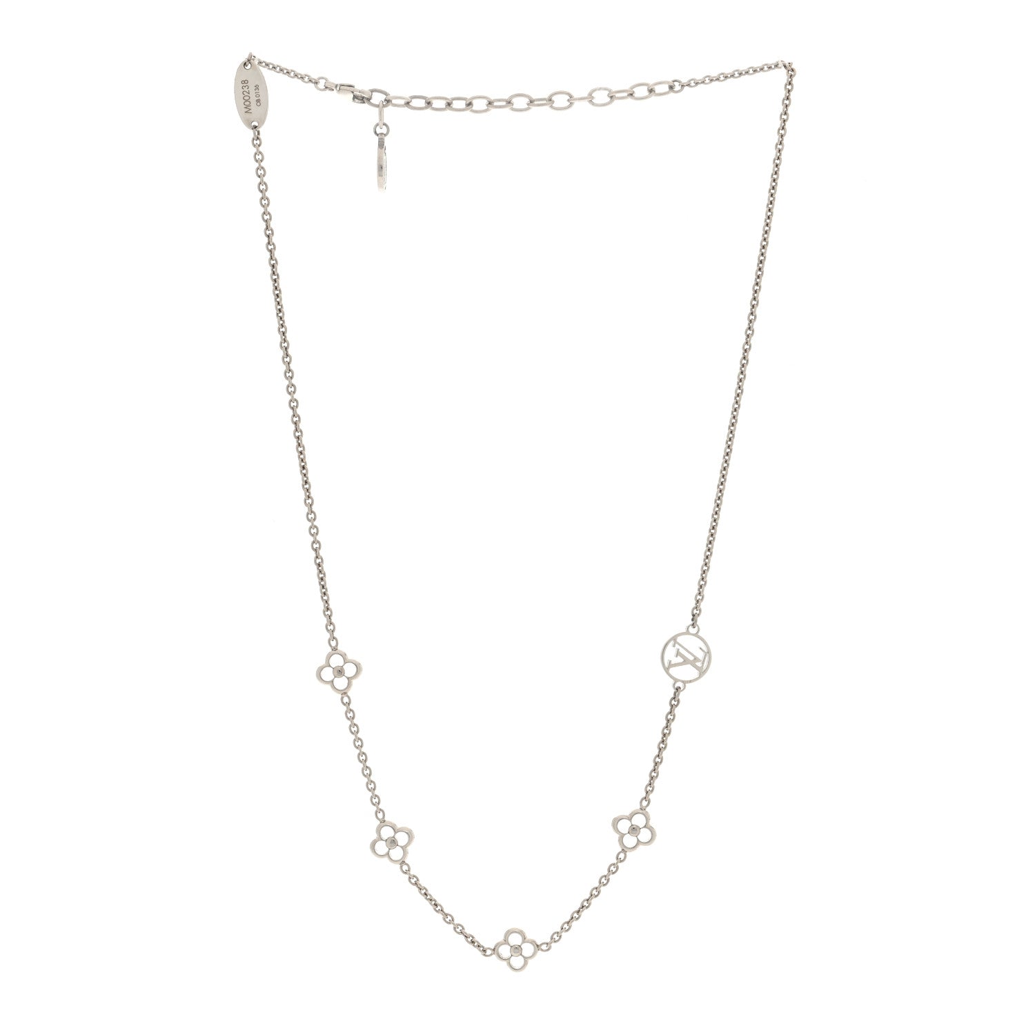 Louis Vuitton Flower Full Necklace Silver 3 of 5