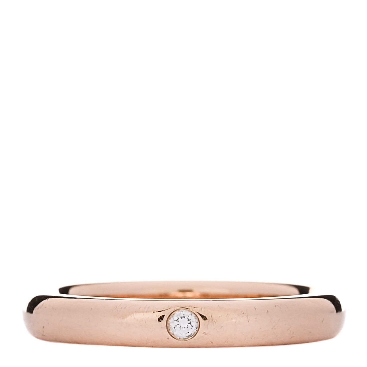 18K Rose Gold Diamond 3mm Elsa Peretti Band Ring 47 4.25