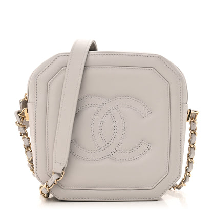 Chanel Calfskin Quilted CC Stitched Crossbody Camera Case Light Grey 1 of 10