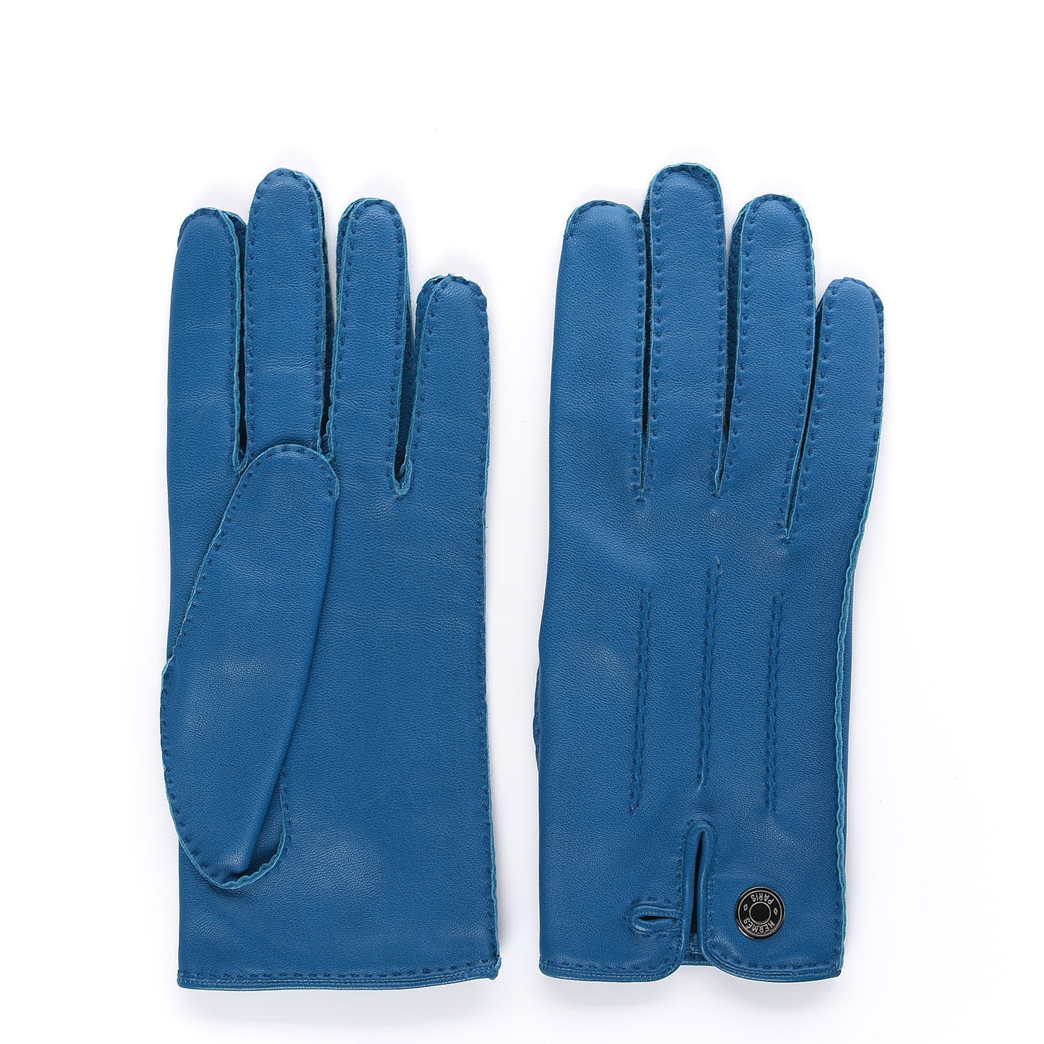 Hermes Lambskin Clous de Selle Gloves 7.5 3 of 4