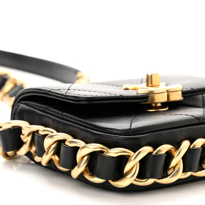 Chanel Calfskin Quilted Mini Framing Chain Bag Black 9 of 11