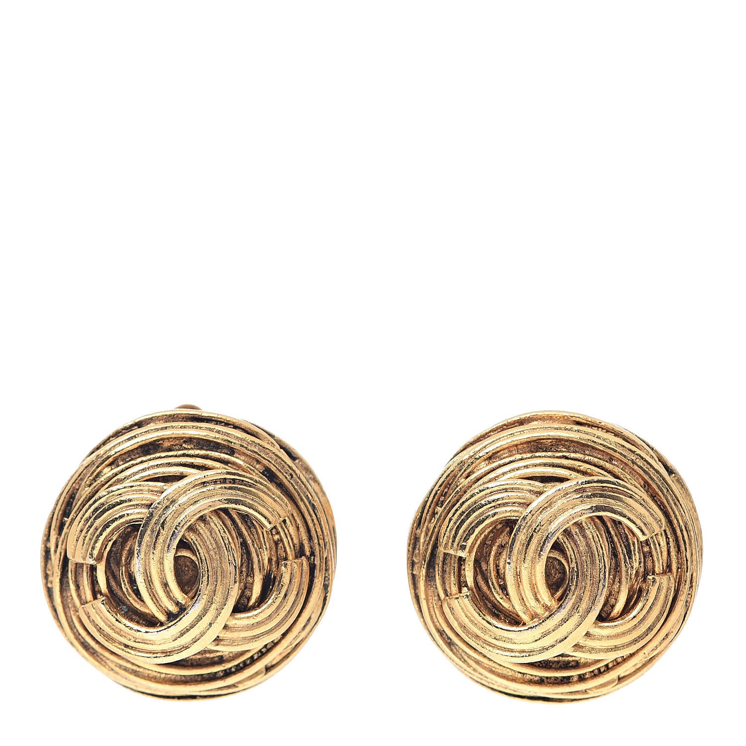 Chanel CC Clip On Earrings Gold 1 of 5